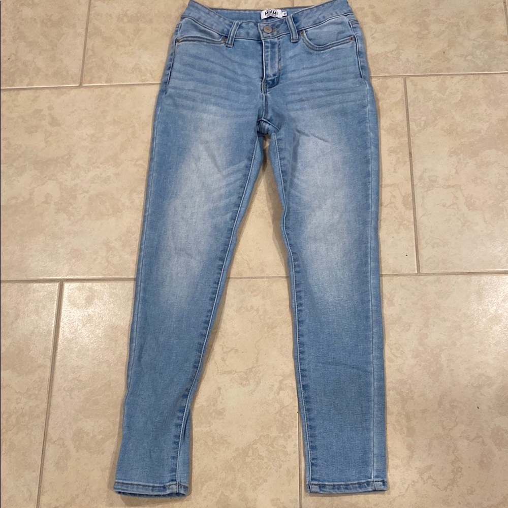Charlotte Russe Light Blue Skinny Jeans with Subtle Fading